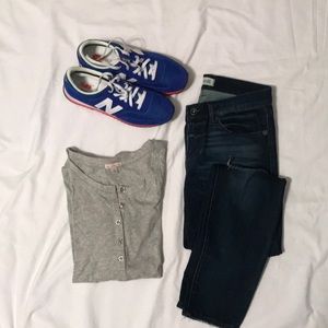 Madewell skinny rip knee jeans